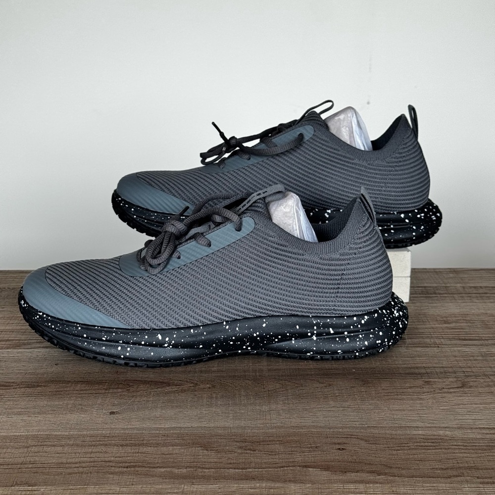 Snibbs ROVR Men’s 11.5 Sneakers Charcoal Black Speckle Comfort Shoes NWOB